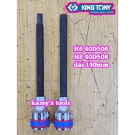 Kingtony 6mm 8mm 1/2 inch hexagonal socket, 140mm long, 40D506 40D508