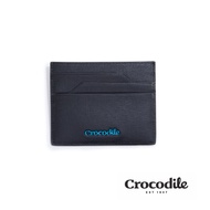Crocodile 鱷魚皮件/卡夾/名片夾/薄型6卡夾/Oxford牛津系列/0103-11108-黑藍兩色/ 黑色