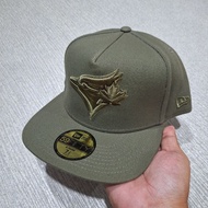 OLIVE GREEN TORONTO BLUE JAYS LOGO A FRAME 59FIFTY FITTED CAP/HAT BY NEW ERA