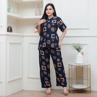 Setelan baju wanita arabian standart & jumbo Bahan rayon busui resetling depan lengan pendek