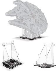 cooldac Acrylic Display Stand Compatible with Lego Star Wars Millennium Falcon 75192, Vertical Trans
