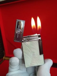 S.T. Dupont 法國都彭 White Shell 白色貝殼系列 雙火焰純銅朗聲打火機 99%純銅 室內貴族機