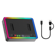 M.2 Duplicator Cloner Dual-Bay Offline USB C Dock 20Gbps NVMe PCIE NGFF Station for 22110 2280 2260