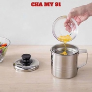 304 stainless steel oil filter mug, grease residue filter, kitchen filter, COOKING OIL FILTER Mug - 