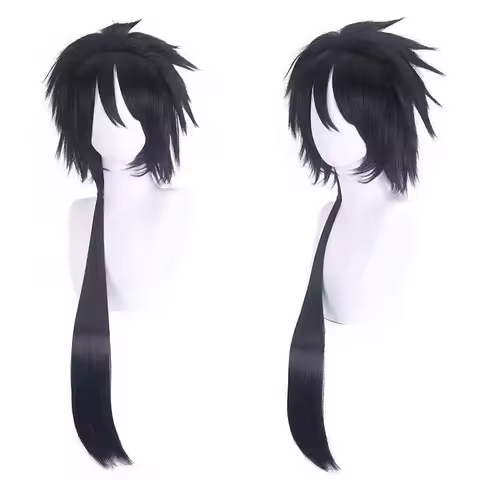 HAIRJOY Synthetic Hair Wig Uchiha Izuna Cosplay Wig Long Straight Black Cosplay Wig for Halloween Ro