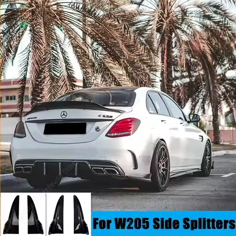 Rear Bumper Diffuser Side Splitters for Mercedes Benz C-Class W205 C180 C200 C250 C260 C300 C43 C63