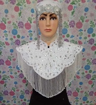 Teratai Dada PUTIH Adat fashion Terbaru Payet Jepang Aksesoris pengantin wanita Muslimah budaya Indo