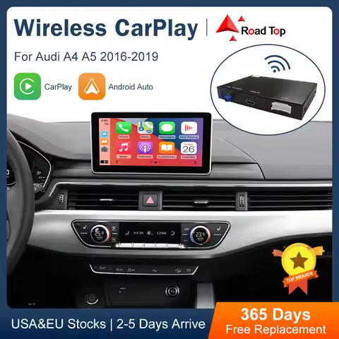 Road Top Wireless CarPlay for Audi A4 B9 A5 Q5 Q7 2016-2019, with Android Auto Interface AirPlay Mir