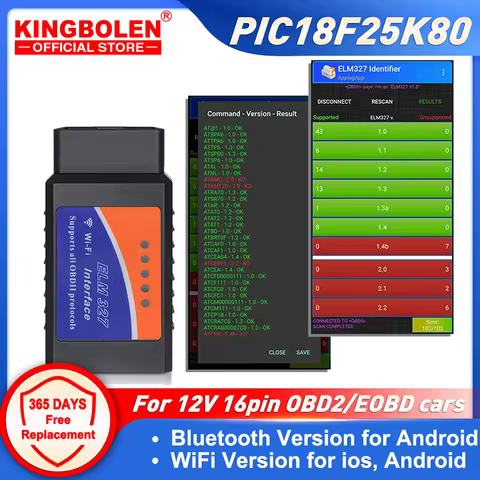 ELM327 V1.5 OBD2 Scanner PIC18F25K80 Chip Wifi ELM 327 Bluetooth ELM327 Car Diagnostic Tool For IPho