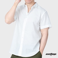 GALLOP : OXFORD CASUAL SHIRT เสื้อเชิ๊ตแขนสั้น รุ่น GW9029 สี Super White - ขาว