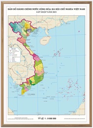 Decal BẢN ĐỒ VIỆT NAM MỚI 34 TỈNH THÀNH dán tường giá tận xưởng in