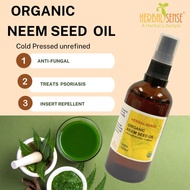 Herbal Sense Organic Pure Organic Neem Seed Oil Cold Pressed Unrefined Oil