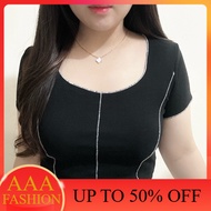 AAA FASHION Heejin Rib Longshort | Women's Stretch Rib Crop Top