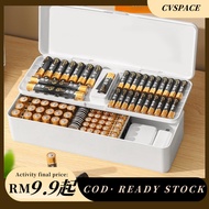 CVSPACE Battery Case with Battery Checker, 18650 AA AAA Storage Holder Box, Large Capacity Dustproof