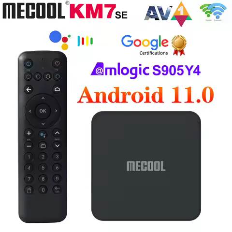 Mecool KM7 SE TV Box Android 11 ATV Google Certified LPDDR4 2GB RAM 32GB 4K Dual Wifi BT5.1 Support 