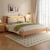 Muyue Frame Bed Double Bed for Small and Large Apartments1.5Rice1.8Bedroom Solid Wood Bed Pure Solid