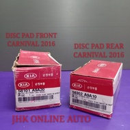 KIA CARNIVAL YP  2016 DISC PAD FRONT/DSIC PAD RR 58101-A9A20/58302-A9A10