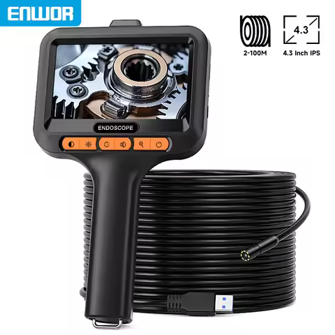 Hand-held 4.3'' Screen Endoscope 8mm Camera 1080P 2-100m Rigid Cable Split Design Industrial Boresco