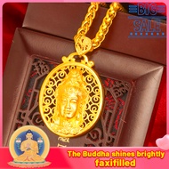 ACPT Vietnamese Sand Gold Guanyin Bodhisattva Buddha Pendant Plated with 24K Gold Ancient Method Necklace Jewelry for Men and Women Holiday Gifts to Help Relieve Pain and Difficulties
