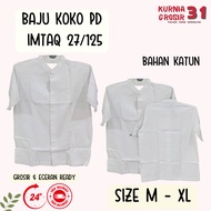 Baju KOKO Lengan Pendek IMTAQ 27-125 / Baju Koko Pria Dewasa warna putih / Baju KOKO Ukuran M-XL