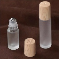 1PC/2PCS/10PCS Refillable Frosted Glass Bottle, Essential Oil Bottle, Stainless Steel Roll-On Bottle