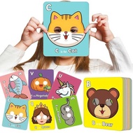 Letter Flash Card, ABC Animal Flash Card Suitable for Lowercase and Uppercase Letter Card Children E