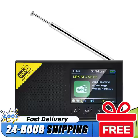Portable Stereo Radio DAB FM AM Player Bluetooth Digital Radio Speaker 2.4 inch LCD Display Multifun