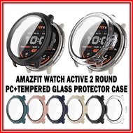 AMAZFIT Active 2 Round Tempered Glass Protector Case Amazfit Watch Active 2 Round Protective Case Am