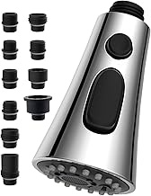 Hibbent Kitchen Tap Head Replacement, 3-Function Kitchen Sink Spray Nozzle Compatible with Moen, Pul