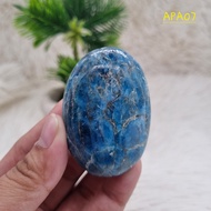 Blue Apatite Crystal Palm Stone - Blue Apatite Healing Crystal - Blue Apatite Gallet - 07