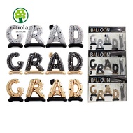 ZILUOLAN Graduation Balloon, Background Black Gold GRAD Foil Balloon, Standing Large Multifunctional