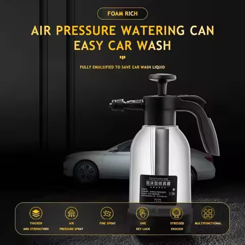 2L Spray Bottle Hand Pump Foam Sprayer Cleaning Car Wash Gun Manual Air Pressure Water Jet Car Shamp