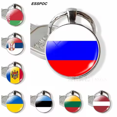 Russia Flag Keychain Eastern European Country Flag Key Chain Ukraine Belarus Estonia Latvia Lithuani