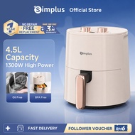 Simplus Oven Air Fryer | 4.5L Large Capacity | 1300W Power | 360° Rapid Air Circulation | Less Fat O