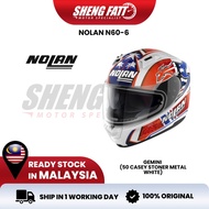 NOLAN N60-6 Gemini Replica 050 Full Face Helmet Motor Visor Topi Keledar Keselamatan Full Face Super