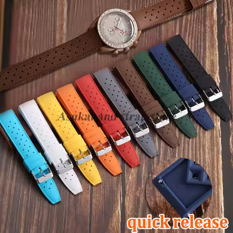 Silicone Watchstrap 20mm 22mm for Citizen for Oris Band Men Women Tropical Rubber for Omega for Moon