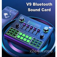 2021 V9 Sound Card Audio Set Interface External Usb Webcast Studio Live Microphone Sound Card Blueto