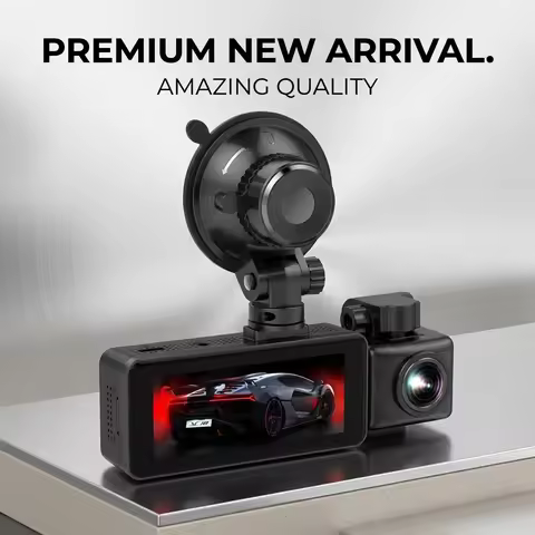 Dash Cam 3-Channel 4K 2K 1440P Triple Camera Front Rear Inside WiFi Night Vision 360° View Car Video