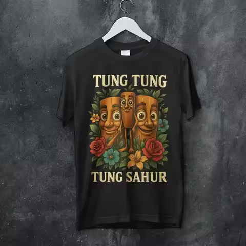 Tung Sahur Retrò Funny Shark Meme T shirt green Tralalero Tralala Anomali Italian Brainrot