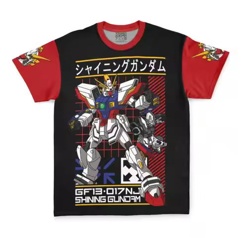 2026 New Mobile Fighter G Gundam Shining Gundam Quick Dry T Shirt Men Anime Mecha Streetwear Short S