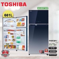 Toshiba GR-AG66MA (GG) Fridge 661L 5 Star Inverter Auto Ice Maker Refrigerator Peti Sejuk