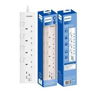 飛利浦 Philips CHP4747WB 3米四位獨立開關USB電拖板 香港行貨