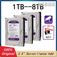 DEBHR WD Purple 4TB 6TB 3TB Surveillance HDD 64M Cache SATAIII 6.0Gb/s 3.5" Western Digital Internal