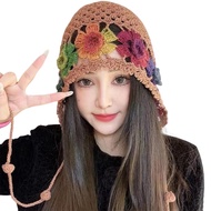 Sunproof Woman Crochet Bucket Hat Spring Outdoor Fisherman Hat Teens Bucket Hat