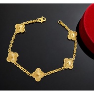 Gelang Emas 916 Rantai Tangan sunflower Bunga 1cm 1-2gram lebih Fashion Wanita Ready Stock Original 