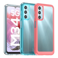 For Samsung Galaxy M34 5G Transparent Acrylic Shockproof Protective Phone Cover Case