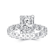 PAFIDDY 3CT Radiant Cut Engagement Ring for Women, Simulated Diamond Ring,18K White/Yellow Gold Plat