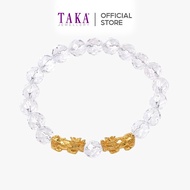 FC1 TAKA Jewellery 999 Pure Gold Double Pixiu Beads Bracelet