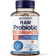 Organic Probiotics 100 Billion CFU 30 Capsules Dr Formulated Probiotics Women Probiotics Men Adults, Complete Shelf Stable Probiotic Supplement with Prebiotics &amp; Digestive Enzymes