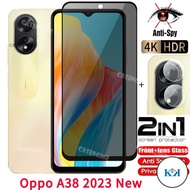 KK Oppo A38 2023 Private Tempered Glass Anti-Spy Full Cover Screen Protector Anti Peek Privacy Film 